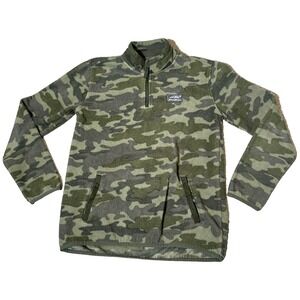 Eddie Bauer Fleece Pullover Sweatshirt Youth Large 14‎ 16 Camo Half Zip Boys EUC